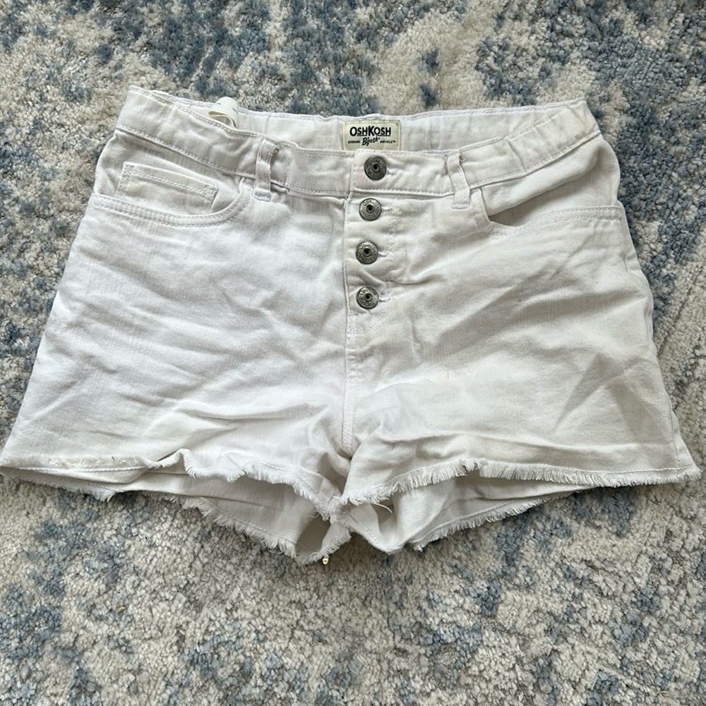 SEE STAIN girls white jean shorts